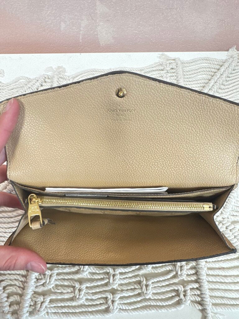 Louis Vuitton Sand Empriente Sarahl Wallet (Re-Furbished As Is) w/Box