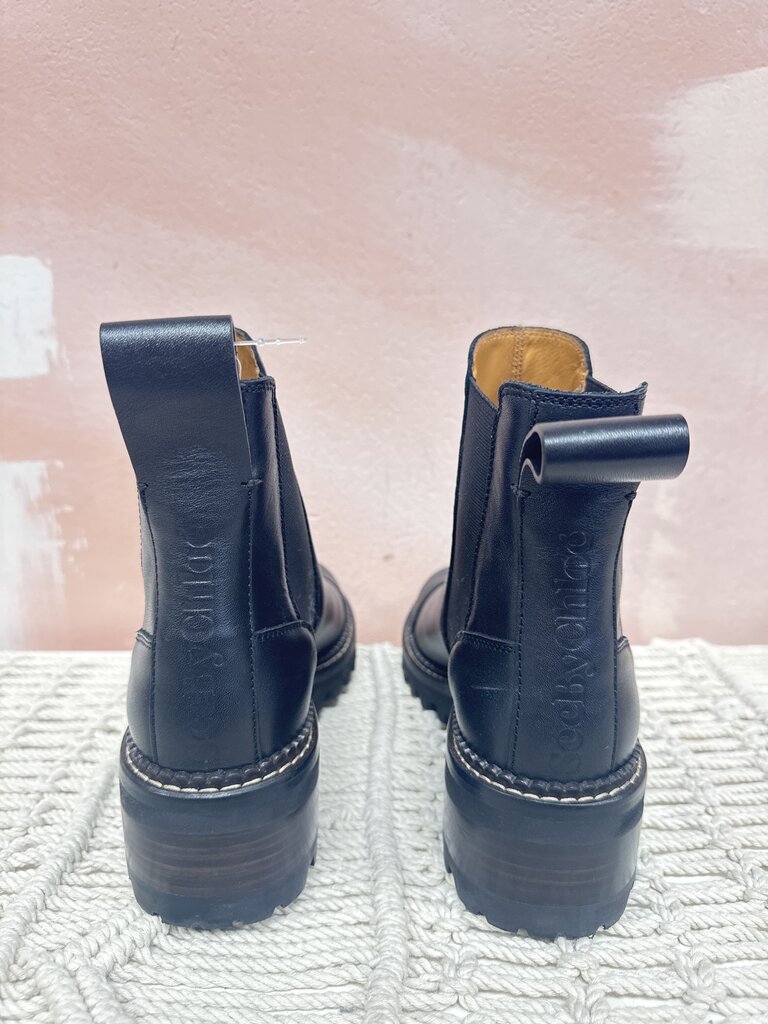 See by Chloe Black Chelsea Lug Sole Boot