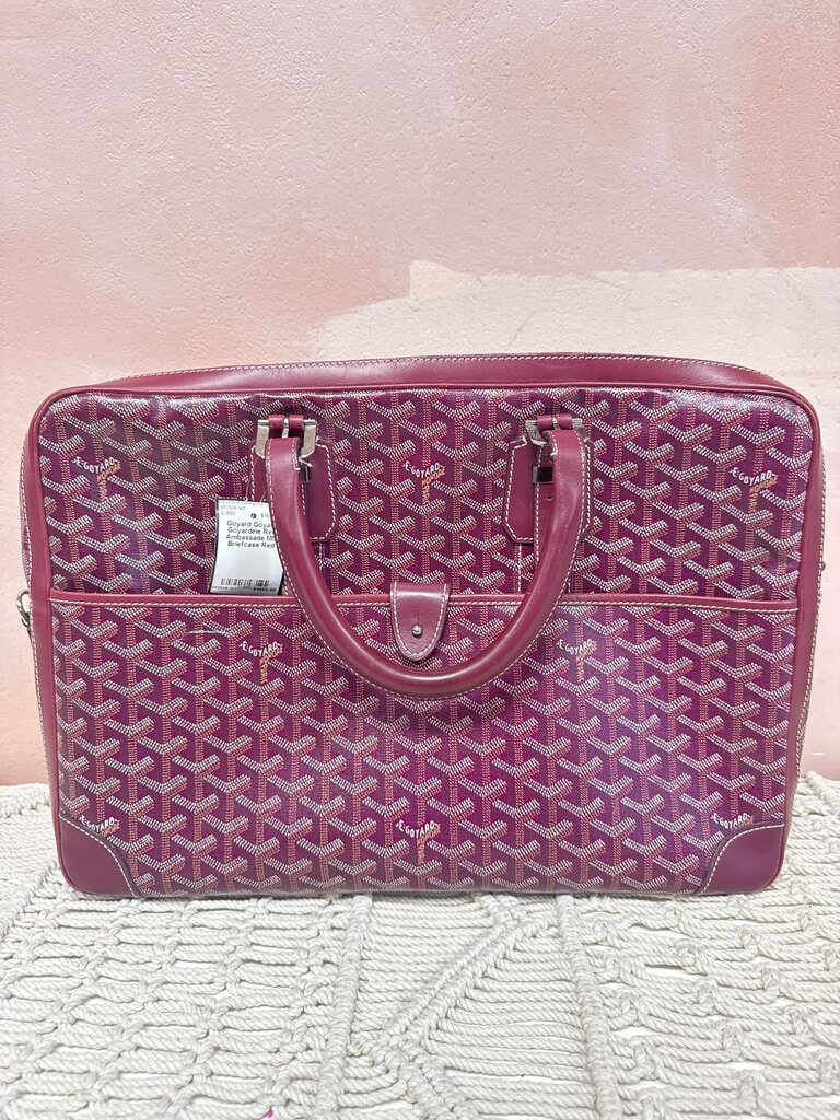 Goyard Goyardine Red Ambassade MM Briefcase