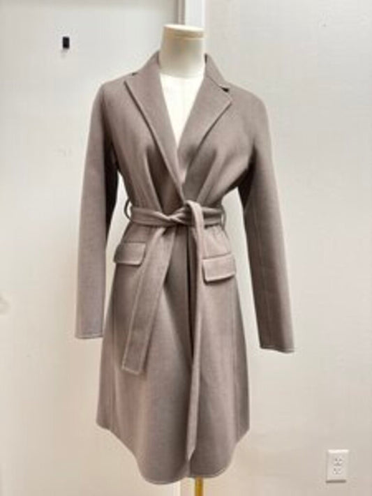Theory Taupe Belted Overcoat NWT