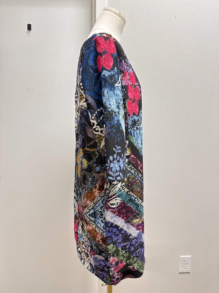 Fuzzi Black Floral Sheath Dress