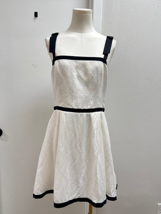 Alice + Olivia Black and White Linen Mini Dress