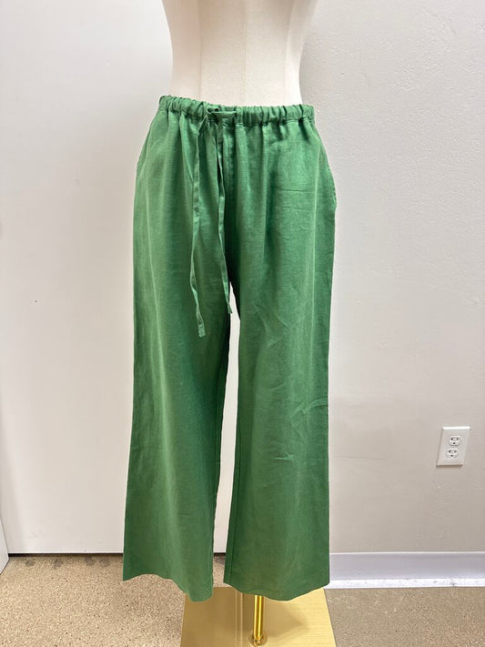 Nation Los Angeles Green Linen Pull On Pant