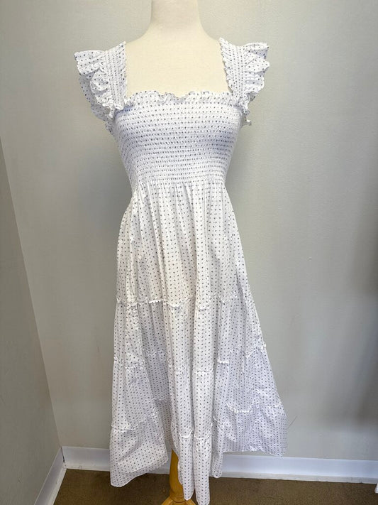 Hill House White Pin Dot Maxi Dress