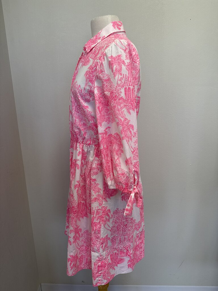 Lilly Pulitzer Pink and White Palm Beach Print Dress