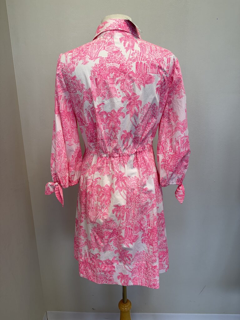 Lilly Pulitzer Pink and White Palm Beach Print Dress