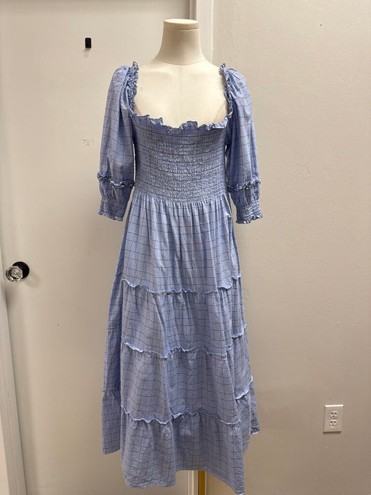 Hill House Blue Plaid Maxi Dress