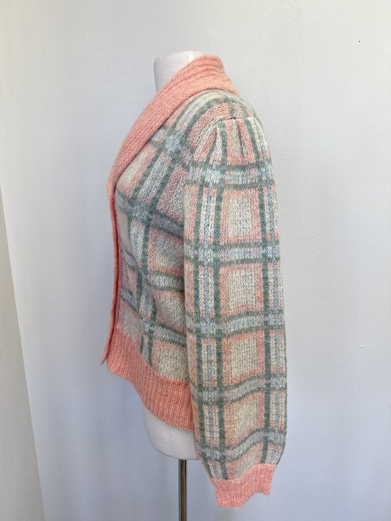 LoveShackFancy Pink Plaid Cardigan