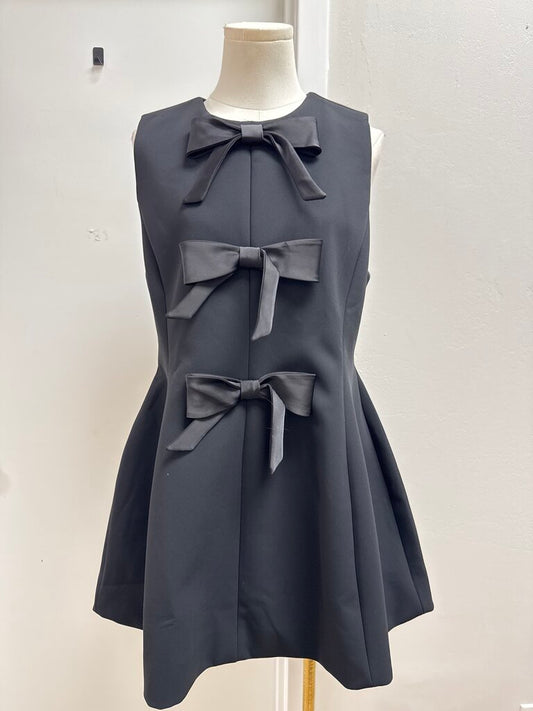 Hill House Black Bow Accent Mini Dress