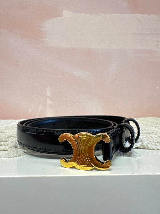 Celine Black 18mm Small Taurillon Belt w/Bag and Box