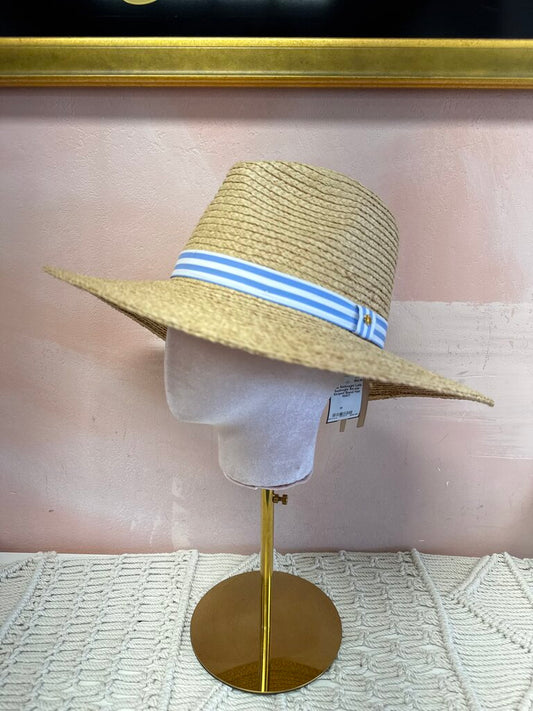 Lele Sadoughi Straw Striped Band Hat NWT