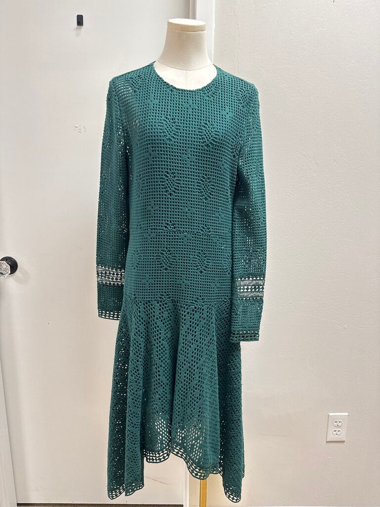 See by Chloe Green Crochet Midi Dress