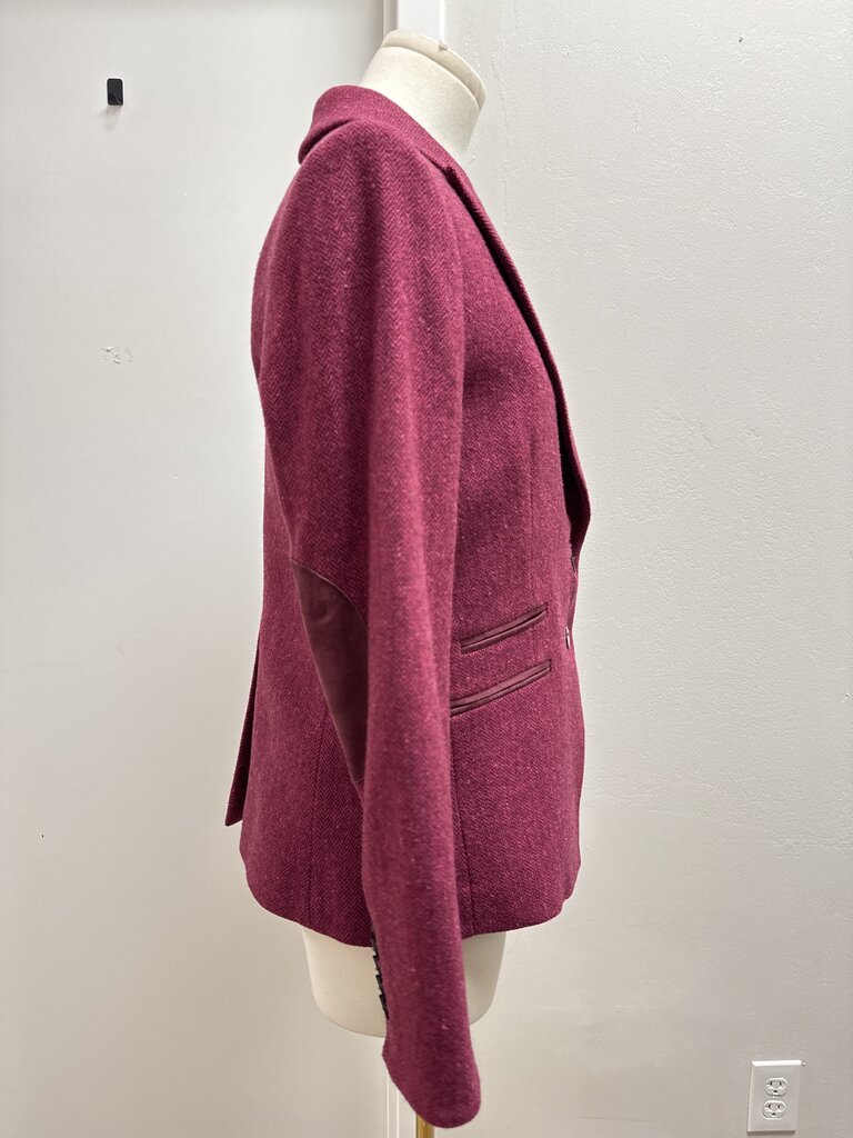 Veronica Beard Cranberry Herringbone Blazer