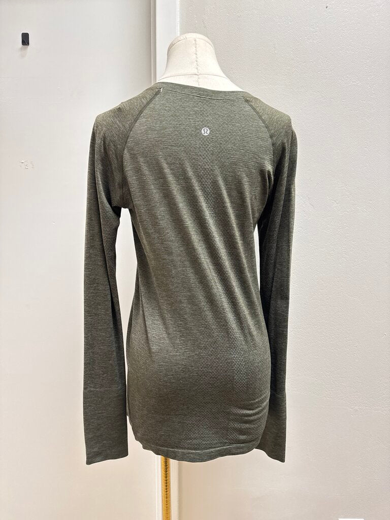 Lululemon Olive Marled Logo Tee