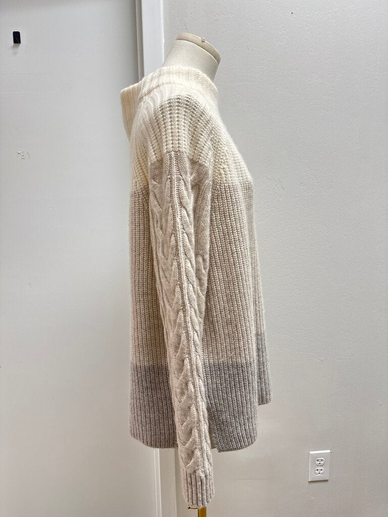 Kinross Cashmere Cream Mock Neck Cashmere Sweater