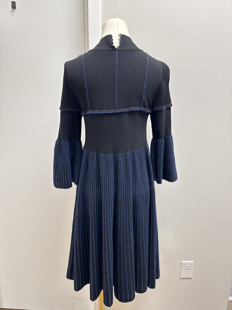 Fendi Blue Knit Mock Neck Dress