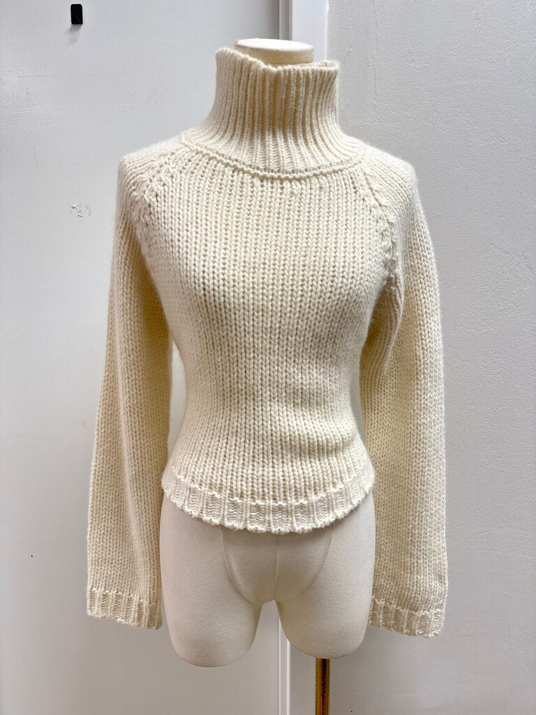 Maje Ecru Mock Neck Sweater