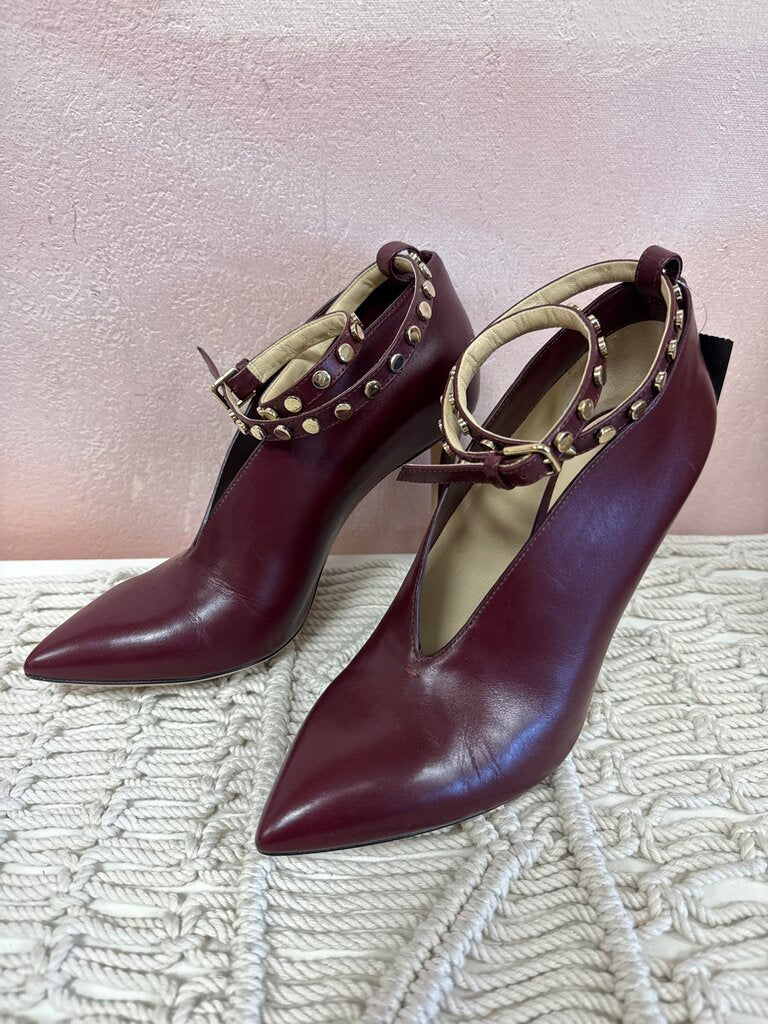 Jimmy Choo Maroon Ankle Strap Heel