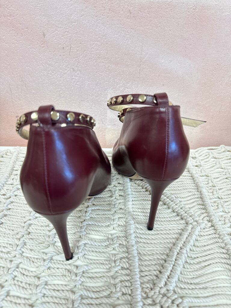 Jimmy Choo Maroon Ankle Strap Heel