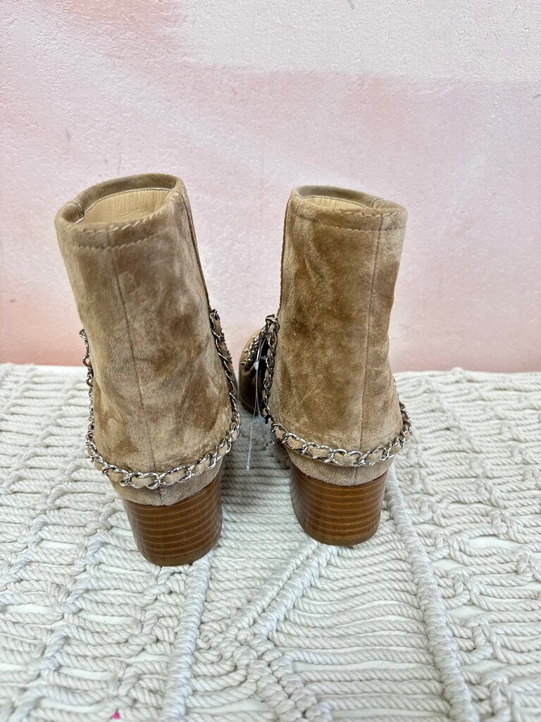 Chanel Tan Suede Western Boot
