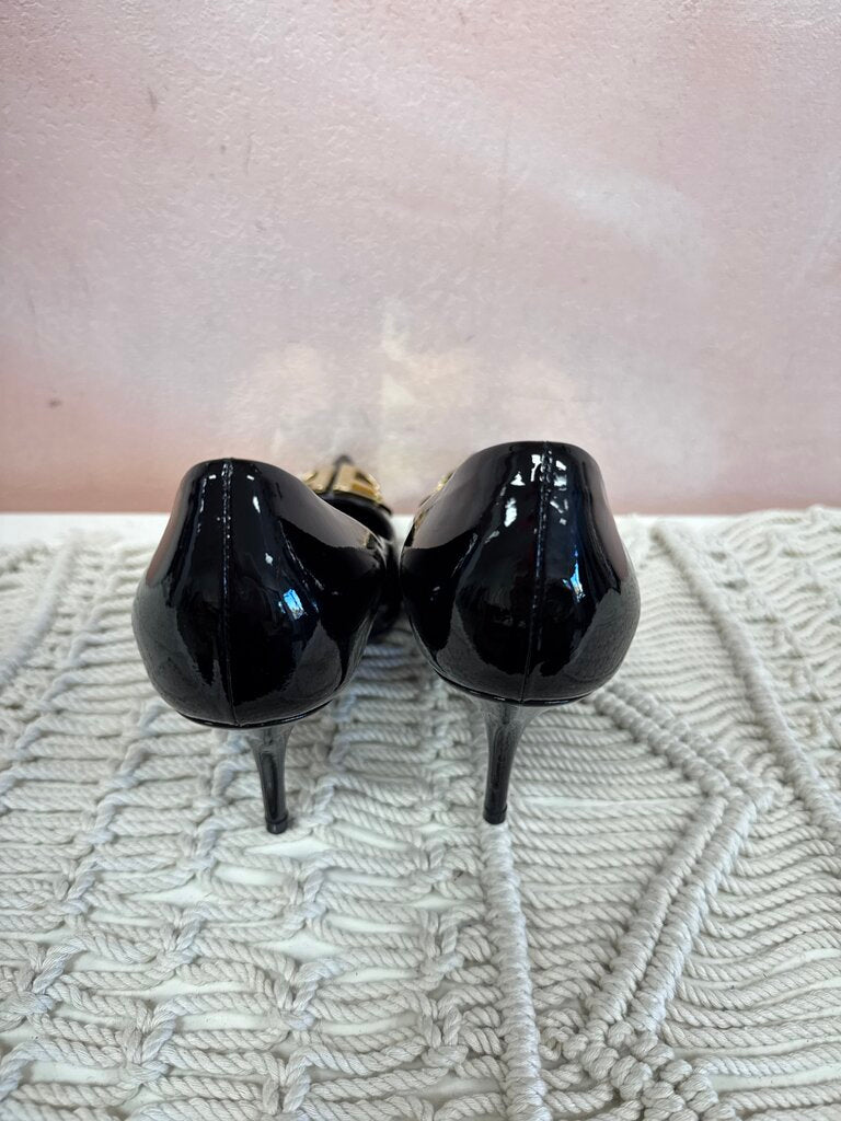 Balenciaga Black Patent Logo Pump
