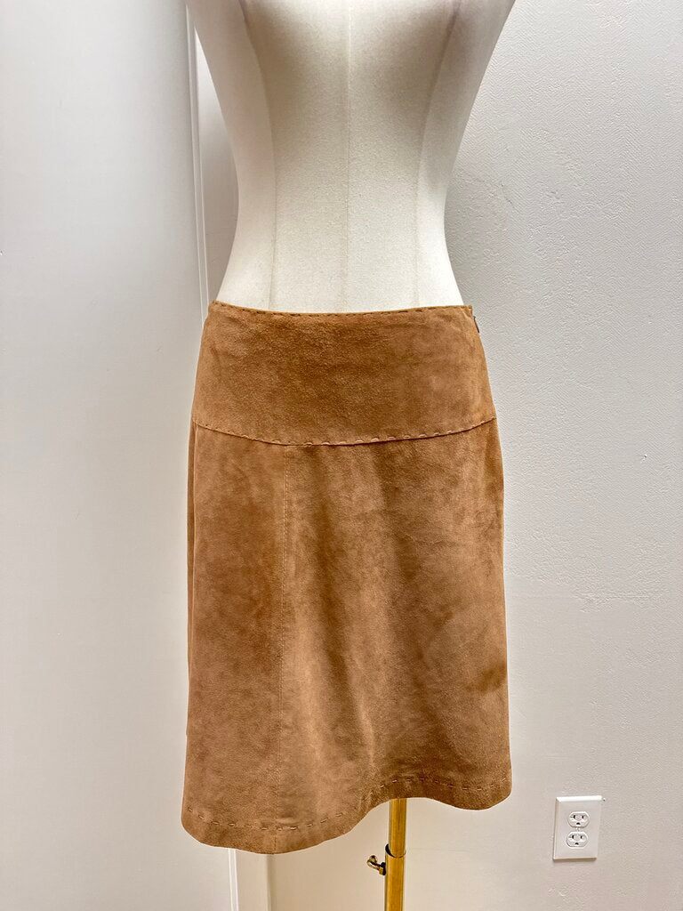 Les Copains Brown Suede Mini Skirt