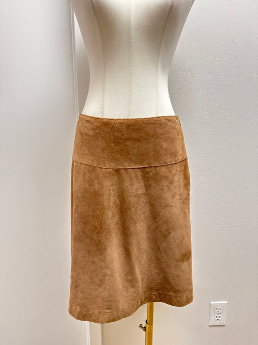 Les Copains Brown Suede Mini Skirt