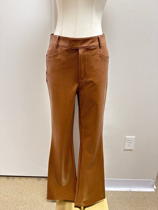 Paige Camel Faux Leather Pant
