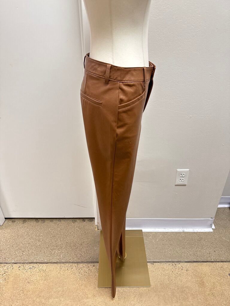 Paige Camel Faux Leather Pant
