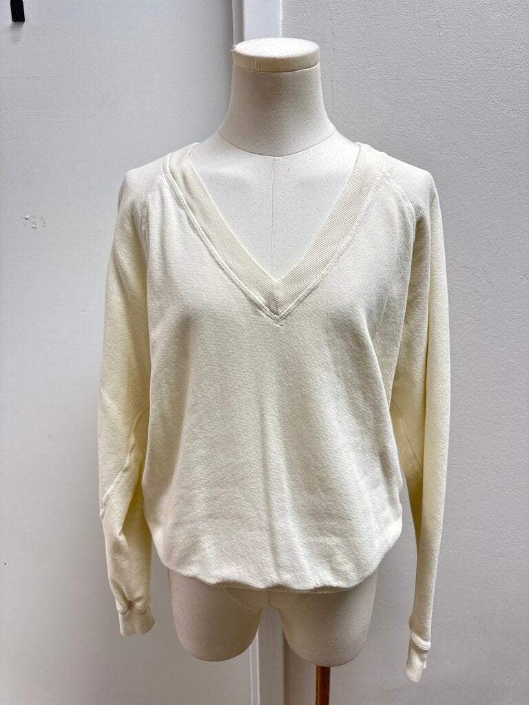 The Great Cream V-Neck Sweatshirt