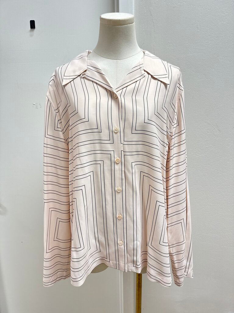 Equipment Ecru Printed Silk Blouse NWT