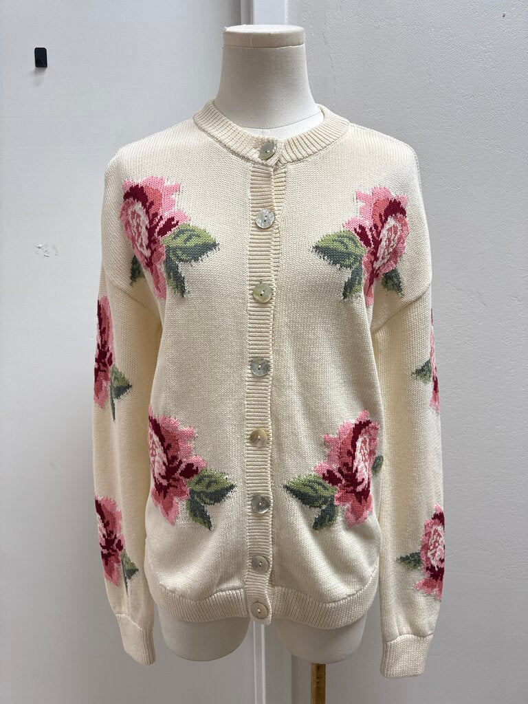Show Me Your Mumu Ivory Floral Cardigan NWT