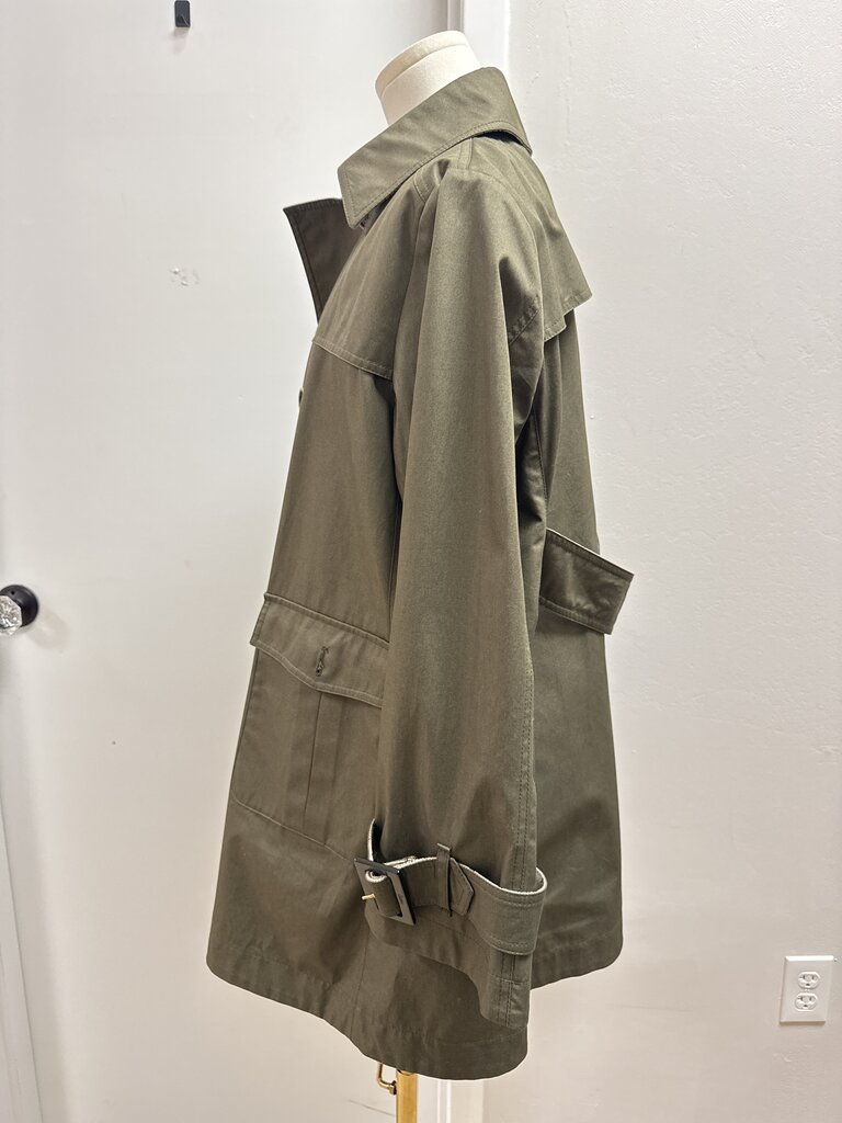 Herno Olive Double Breasted Peacoat