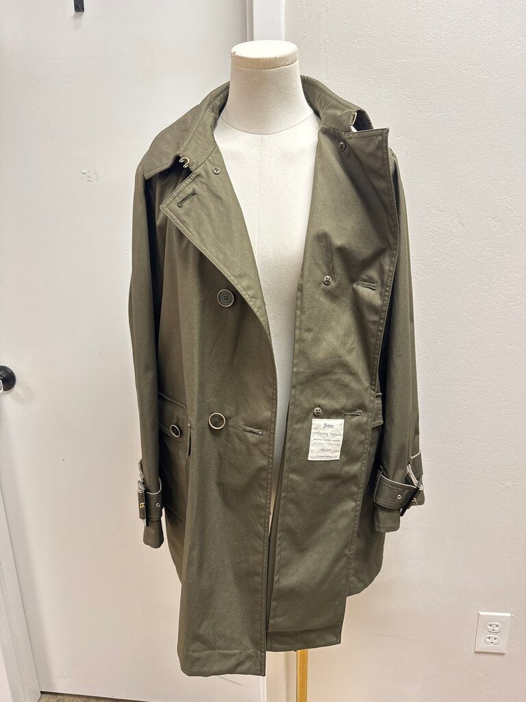 Herno Olive Double Breasted Peacoat