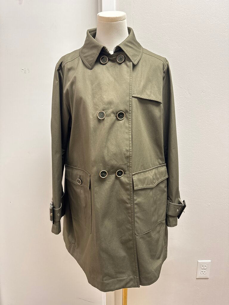 Herno Olive Double Breasted Peacoat