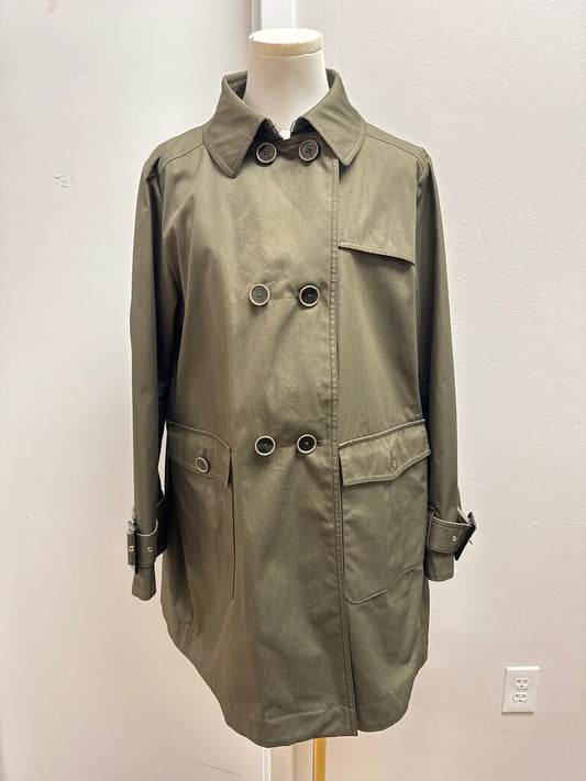 Herno Olive Double Breasted Peacoat