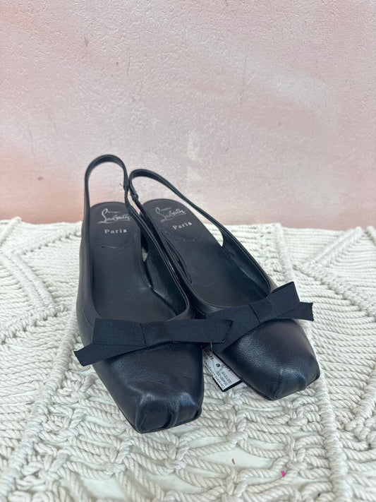 Louboutin Black Slingback Ballet Pointe Shoe