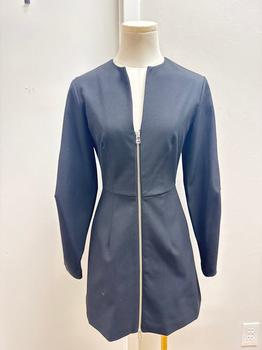 Staud Black Zip Up Mini Dress NWT