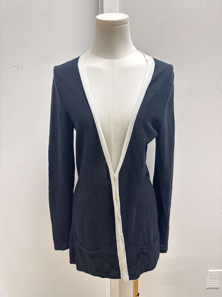 Akris Black and White Trim Cardigan