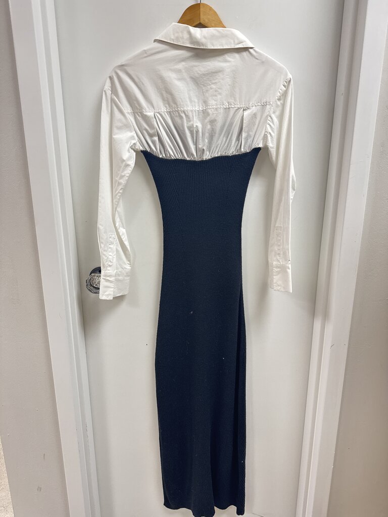 Staud Black Knit Shirt Dress