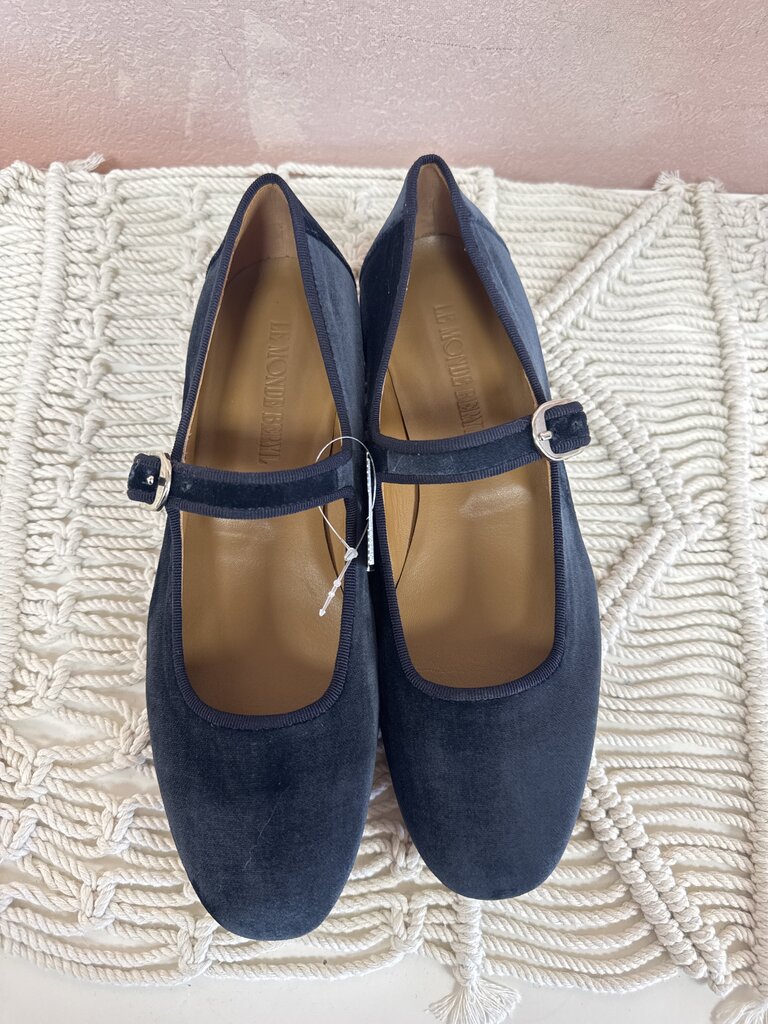 Le Monde Beryl Blue Velvet Mary Jane