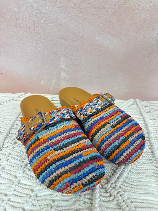 Clergerie Orange Multi Raffia Clog