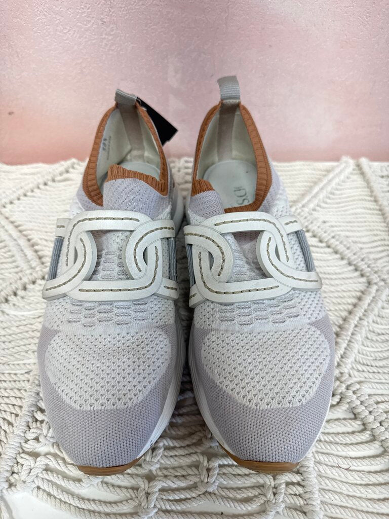 Tod's White and Grey Slip On Sneaker
