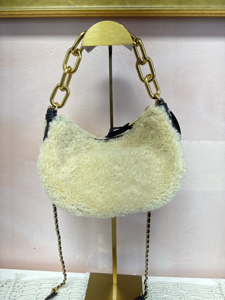 Aimee Kestenberg Cream Faux Shearling Bum Bag