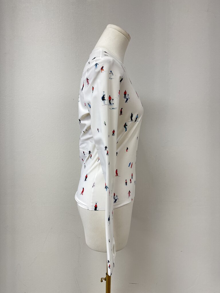 Perfect Moment White Ski Motif Layering Top