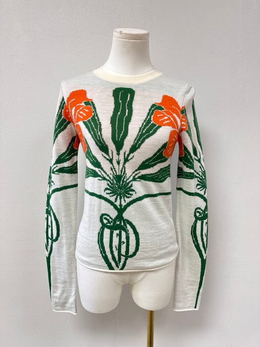 JW Anderson Ecru Floral Sweater