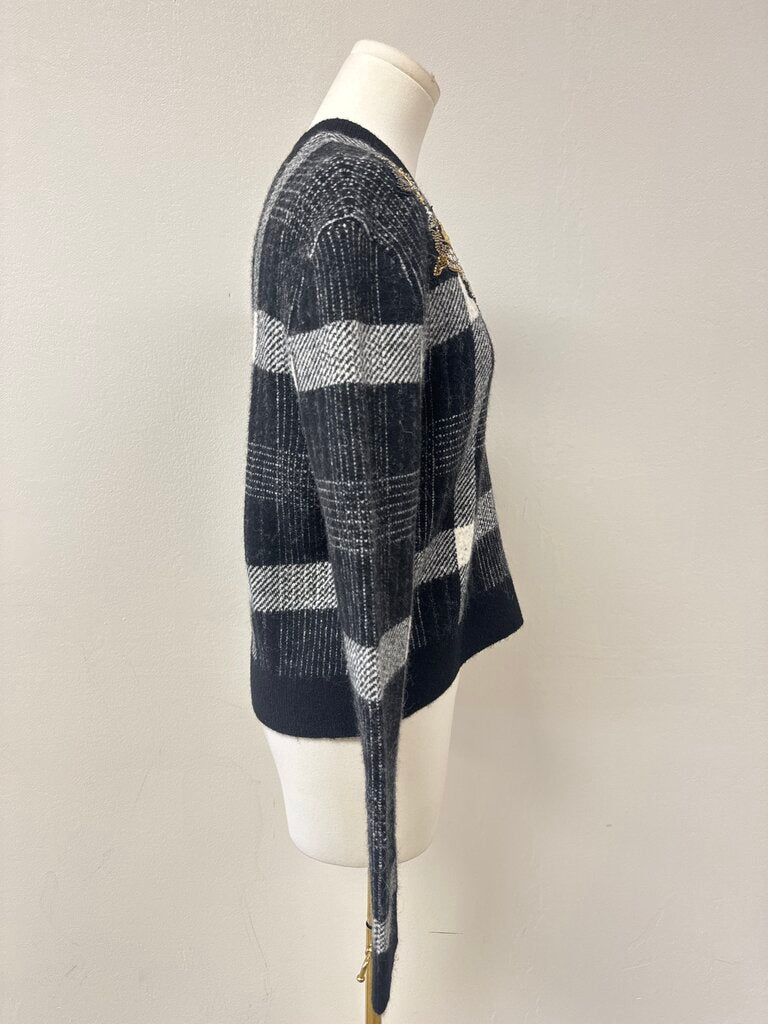 Veronica Beard Black Plaid Sweater