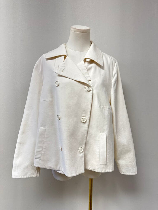 Akris Ecru Double Breasted Jacket