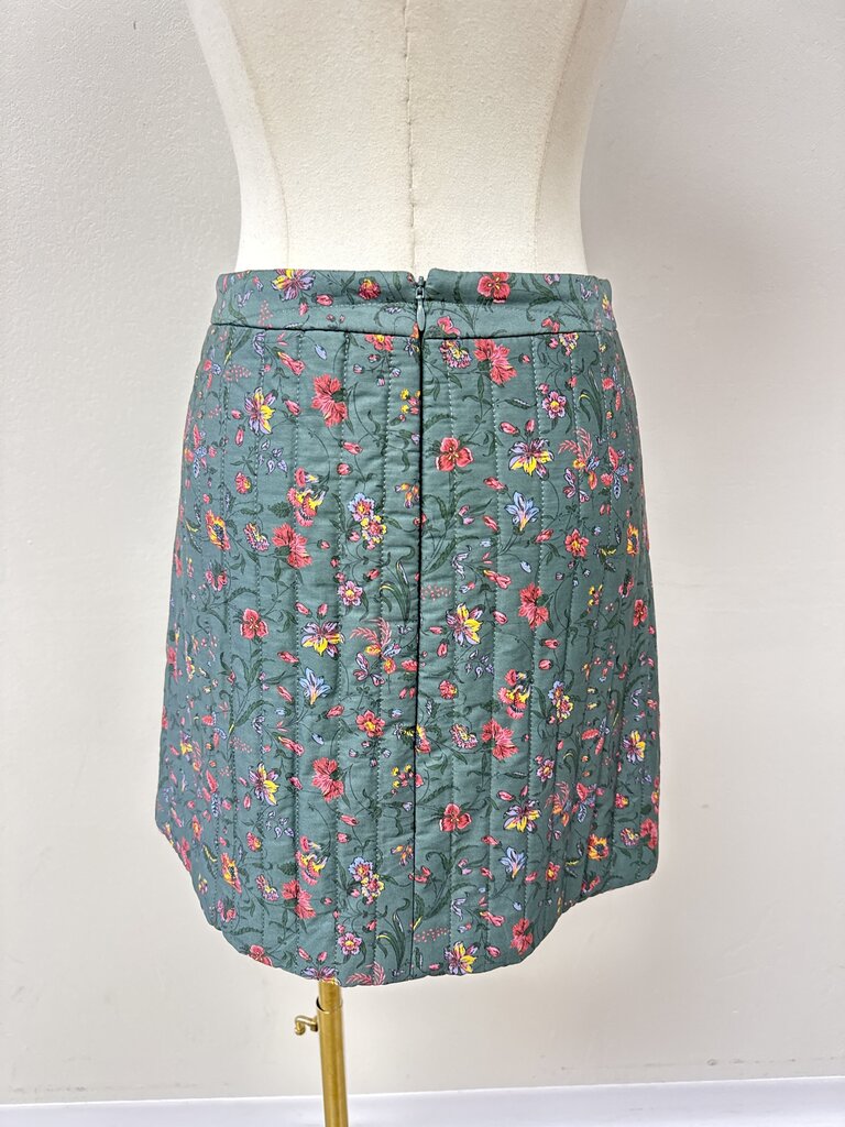 Hill House Green Floral Quilted Mini Skirt