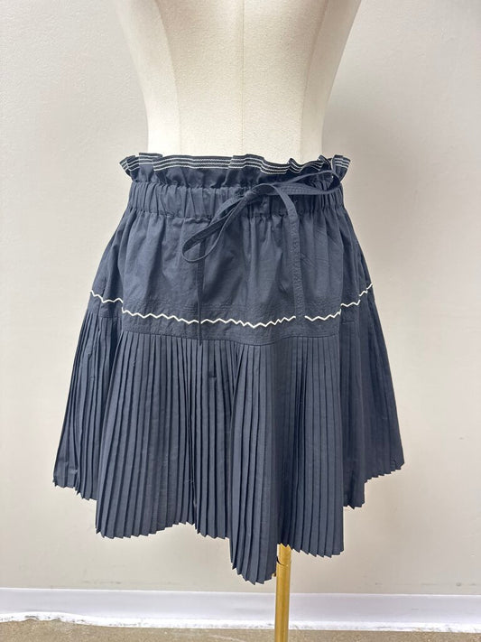 Ulla Johnson Black Pleated Mini Skirt NWT